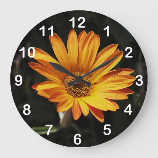 Grote Oranje ventilatorwandklok Klok (Voorkant)