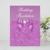 Grote orchidesequins Bow & Diamond Weddenschap Kaart (Staand voorkant)