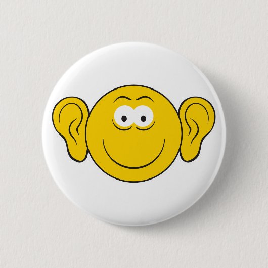 Grote Oren Gezicht Ronde Button 5,7 Cm (Voorkant)