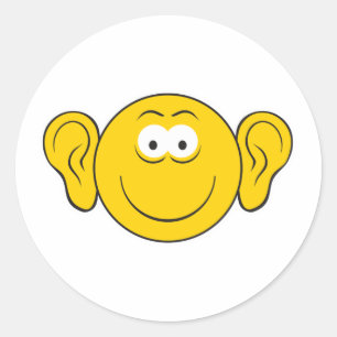 Grote Oren Gezicht Ronde Sticker