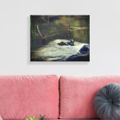 Grote oude Bullfrog op Rock Natuur Canvas Afdruk (Insitu (Woonkamer))