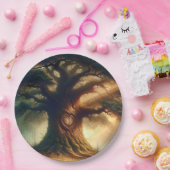 Grote Oude Eik Betoverd Rustiek Bos Bruiloft Papieren Bordje (Feest)