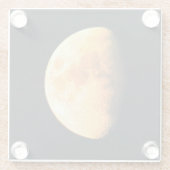 Grote oude maan coastercnm glazen onderzetter (Achterkant)