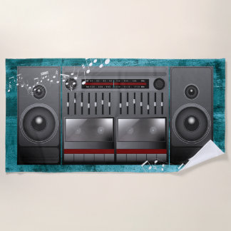 Grote Oude Stereo Boom Box uit de Jaren 90 Strandlaken