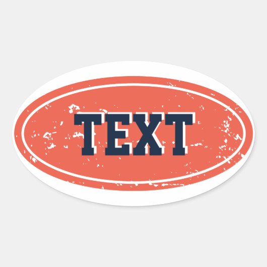  grote ovale logo met aangepaste tekst ovale sticker (Voorkant)