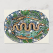 Grote ovale schaal in reliëf briefkaart (Voorkant)