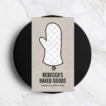 Grote Oven Mitt Logo op Faux Linnen voor Bakkerij,
