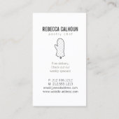 Grote Oven Mitt Logo op Faux Linnen voor Bakkerij, Visitekaartje (Achterkant)