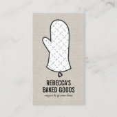 Grote Oven Mitt Logo op Faux Linnen voor Bakkerij, Visitekaartje (Voorkant)