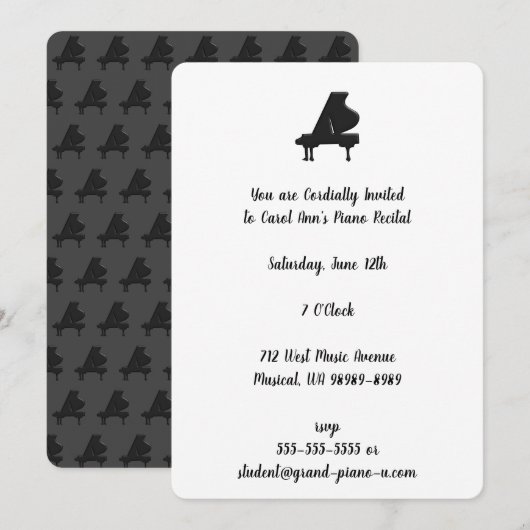 Grote overweging van Piano Herhaling achterlegger Kaart (Voorkant / Achterkant)