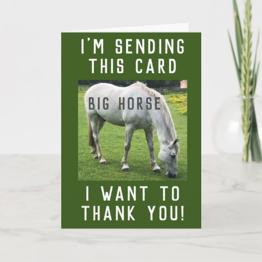 Grote Paard Ik Wil Bedanken Kaart (Voorkant)