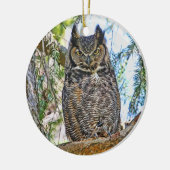 Grote paarden en kippen keramisch ornament (Links)