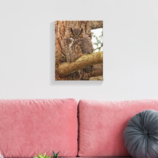 Grote paarden in de Douglas Fir Canvas Afdruk (Insitu (Woonkamer))