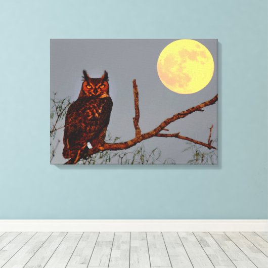 Grote paarden | Moon vol Canvas Afdruk (Insitu (Houten vloer))