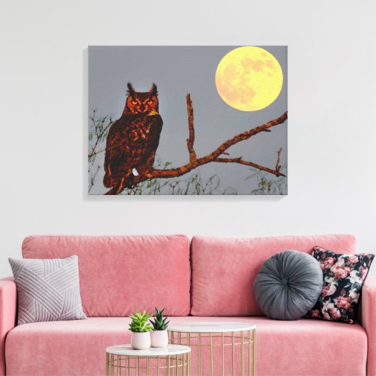 Grote paarden | Moon vol Canvas Afdruk (Insitu (Woonkamer))