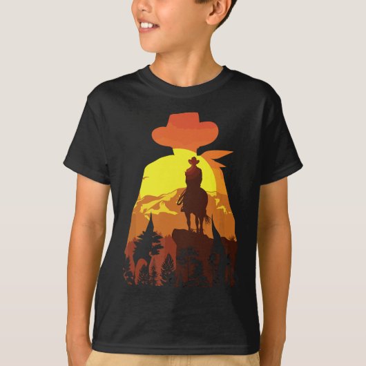 Grote Paardrijden Cowboy Western Land T-shirt (Voorkant)