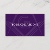 Grote Paars en gouden Masonische Visitekaartjes (Achterkant)