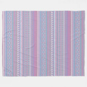 Grote Paarse Aztec-ontwerpventilator Fleece Deken (Voorkant (Horizontaal))