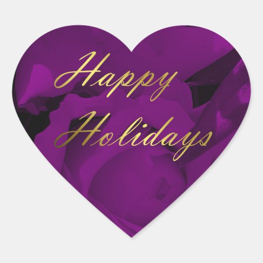 grote paarse bloem hart sticker (Voorkant)