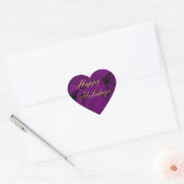 grote paarse bloem hart sticker (Envelop)