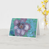 Grote paarse bloemenkaart kaart (Gele Bloem)