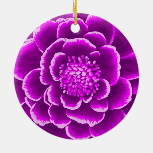 Grote Paarse dahlia bloem Keramisch Ornament (Achterkant)