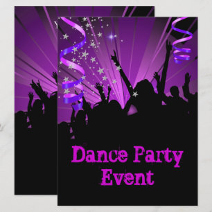 Grote Paarse Dansfeest Evenementenmenigte Rave Kaart