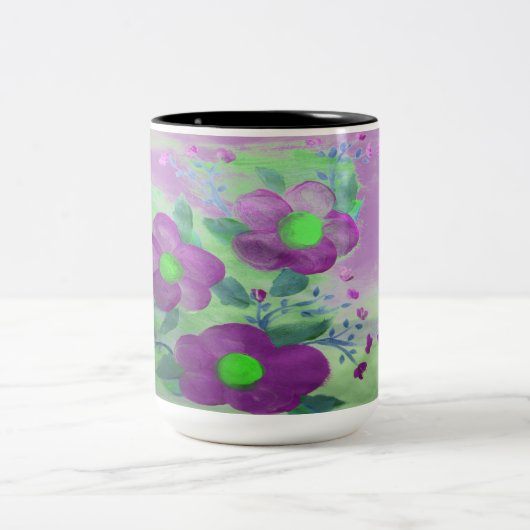 Grote Paarse en kalkgroene blote Mok (Center)