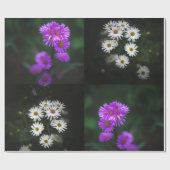 Grote paarse en witte bloementuin cadeaupapier (Vlak)