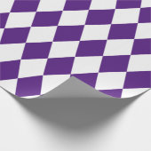 Grote Paarse en witte diamant Harlequin Cadeaupapier (Hoek)