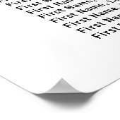 Grote Paarse Floral 16-tafel weduwenkaart Poster (Hoek)