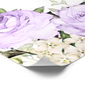 Grote Paarse Floral 6-tafel weduwenkaart Poster (Hoek)