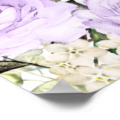 Grote Paarse Floral-8-tafel-bruiloft Poster (Hoek)