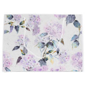 Grote Paarse Hydrangea Waterverf Flower Gift Bag Groot Cadeauzakje (Voorkant)