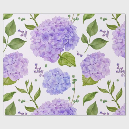 Grote Paarse Lila hydrangea Cadeaupapier (Vlak)