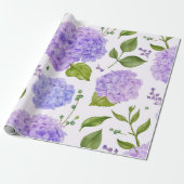 Grote Paarse Lila hydrangea Cadeaupapier (Uitgerold)