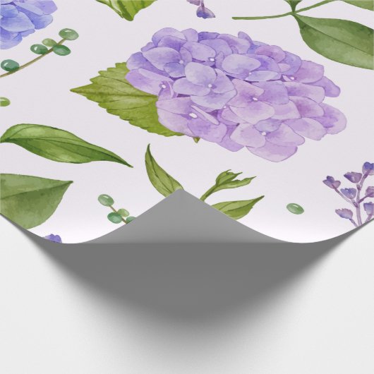 Grote Paarse Lila hydrangea Cadeaupapier (Hoek)