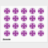Grote Paarse of Violet Fleur de Lis Stickers (Vel)