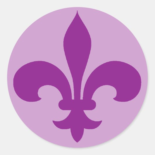 Grote Paarse of Violet Fleur de Lis Stickers (Voorkant)