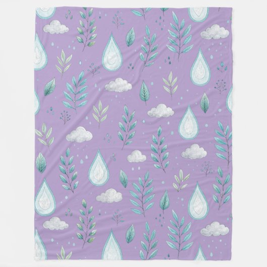 Grote Paarse Regenwolk Fleece Deken (Voorkant)