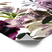 Grote Paarse roze Floral - 12-tabel Zitplaatje Poster (Hoek)