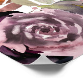 Grote Paarse roze Floral - 17-tabel zitplaatskaart Poster (Hoek)