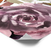 Grote Paarse roze Floral - 18-tabel zitplaatskaart Poster (Hoek)