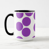 Grote Paarse Stippen op wit. Mok (Links)