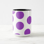 Grote Paarse Stippen op wit. Mok (Midden)
