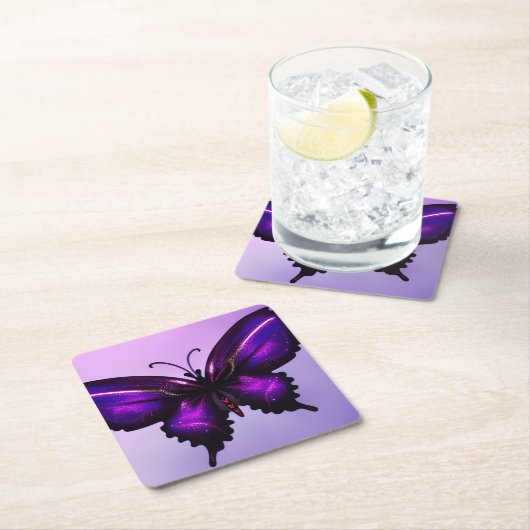 Grote Paarse Vlinder Kartonnen Onderzetters (Insitu)