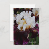 Grote Paarse & Witte Iris Notitiekaartje (Voorkant / Achterkant)