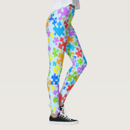 Grote paaskleurautisme Puzzle-artikelen op BLUE Leggings