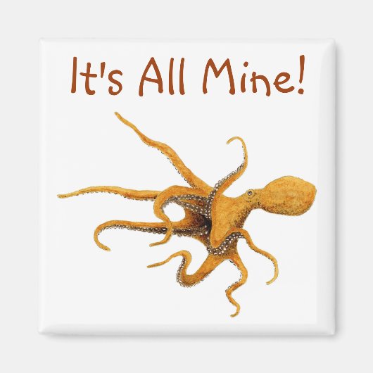 Grote Pacifische octopus Magneet (Voorkant)