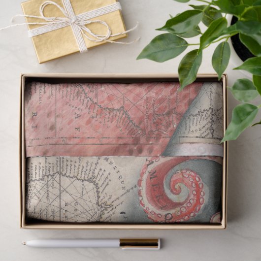 Grote Pacifische octopus plattegrond Tissuepapier (Geschenk)